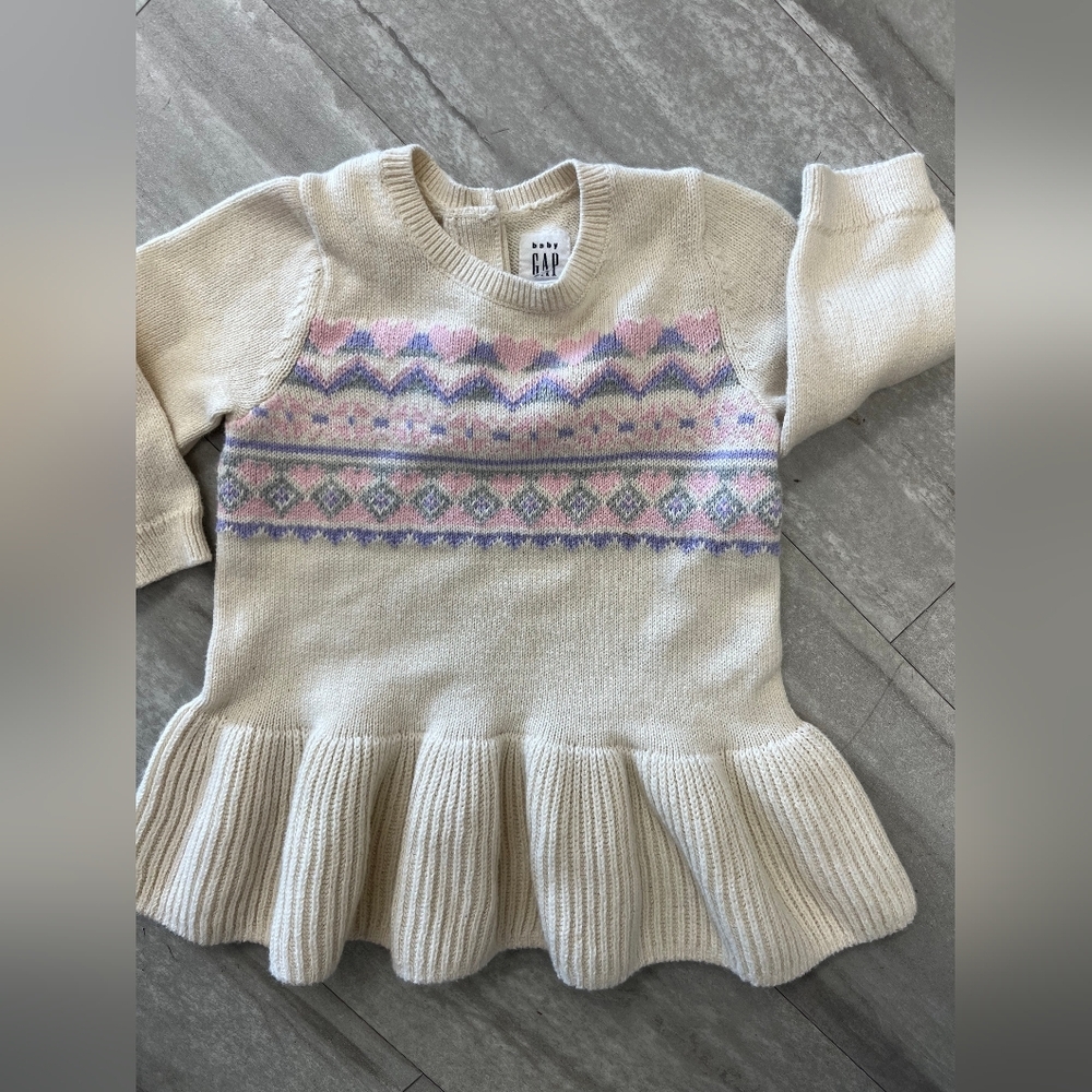 LOT of 2❤️GAP SWEATER DRESS & TEA COTTON DRESS , 3/6 MONTH BABY GIRL, LOT